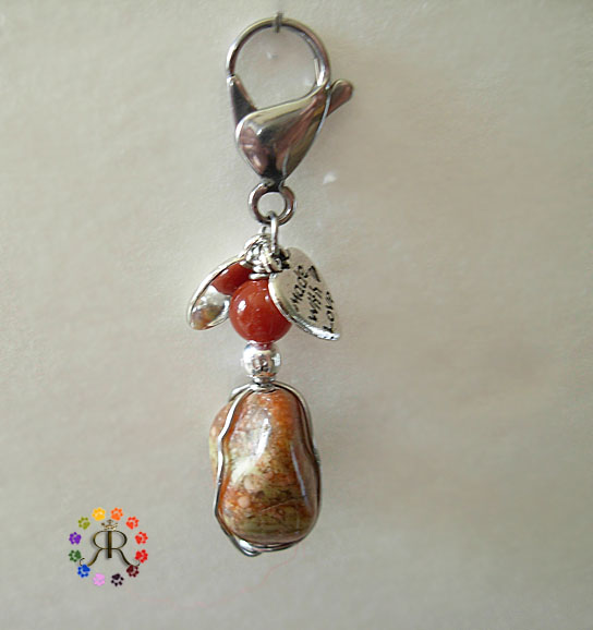 autumn jasper w carnelian pawmulet